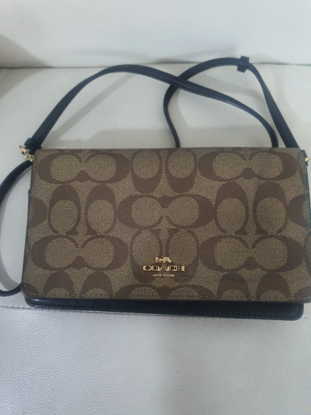 Authentic Coach Anna Foldover Crossbody Clutch + Card Holder